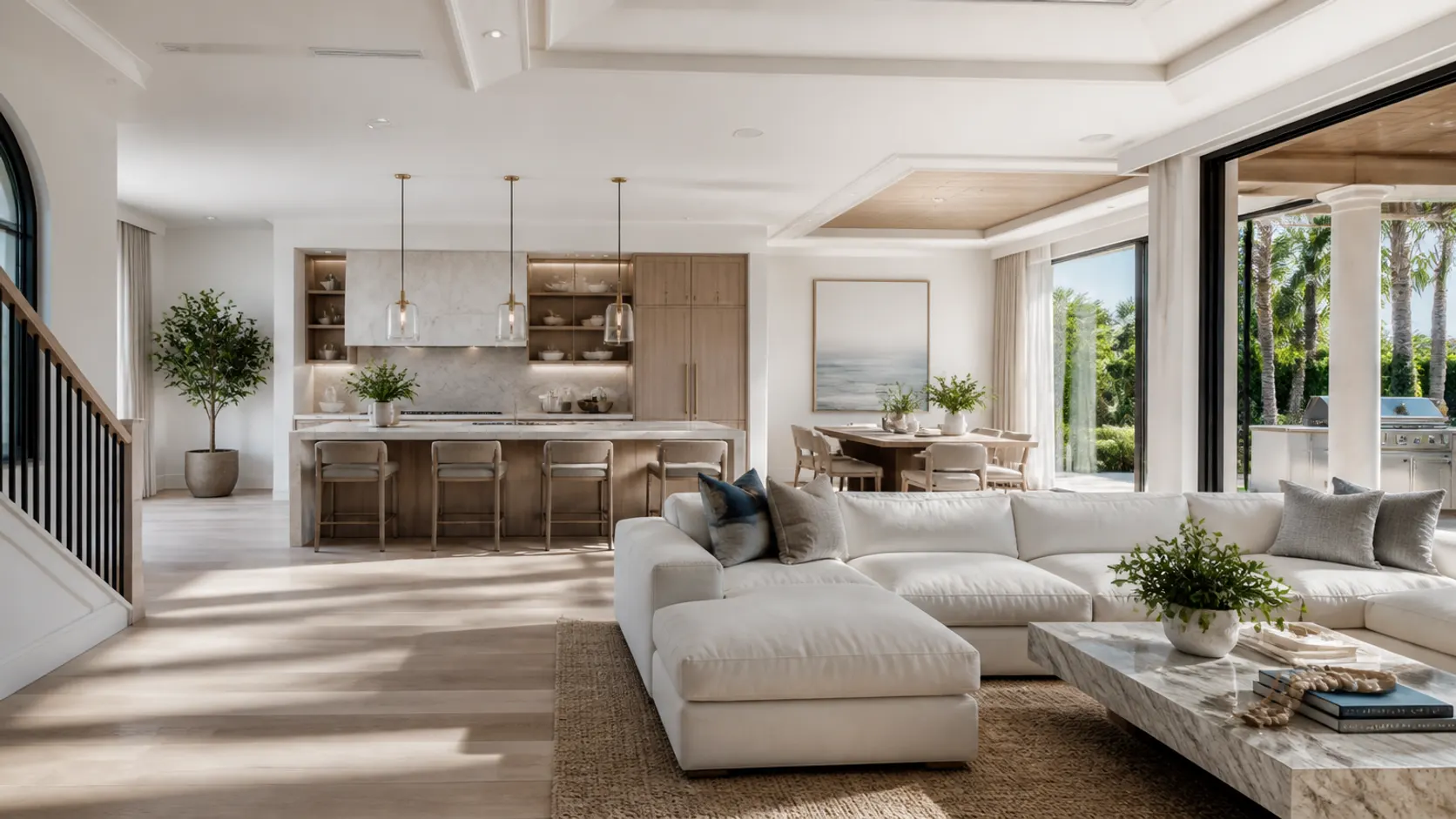 Coastal contemporary residence with tropical landscaping in Boynton Beach